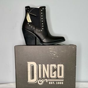 Dingo Stay Sassy Black Studded Leather Boot Size 7.5